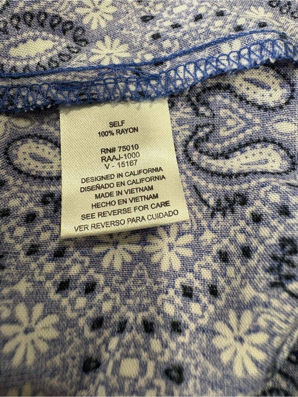 Kingston Grey Blue Paisley Hi Low Maxi Dress Ruffle Off Shoulder Size L NWT - Picture 7 of 7